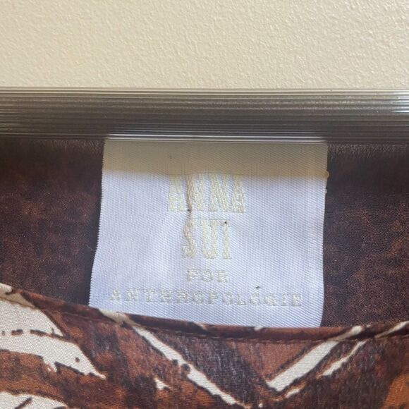 Anna Sui for Anthropologie Fish Print Silk Dress 4 - Picture 7 of 9